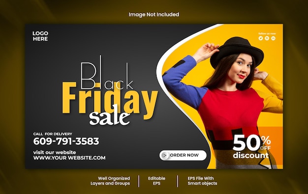 Plantilla PSD de diseño de publicaciones en redes sociales del Black Friday