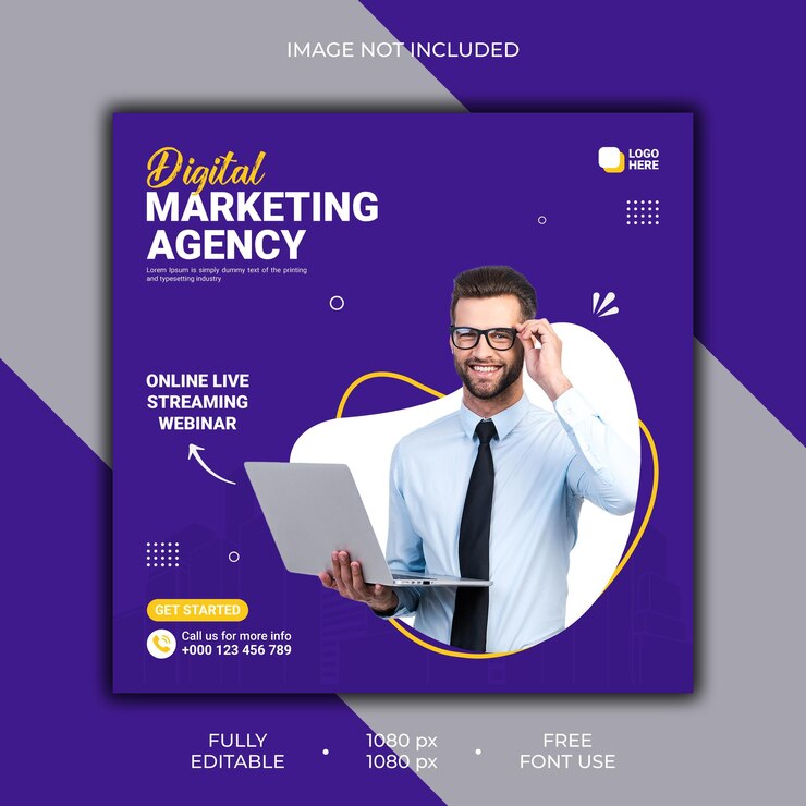 plantilla de publicación de agencias de marketing digital y redes sociales corporativas