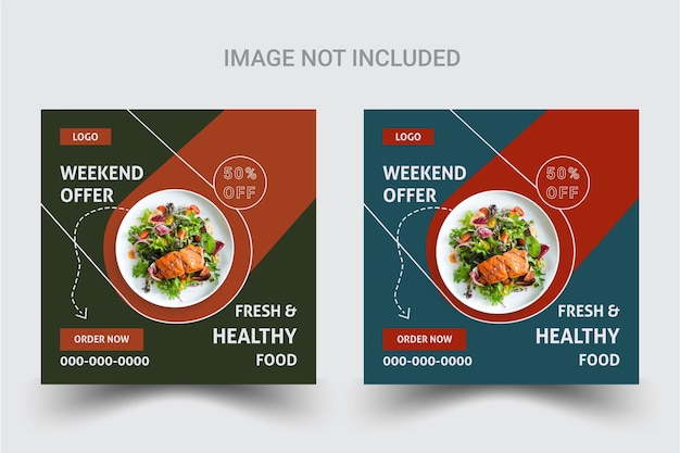 Plantilla de publicación de alimentos en las redes sociales Estandarte de redes sociales de restaurantes Tamaño cuadrado Amplificador de comida rápida delicioso