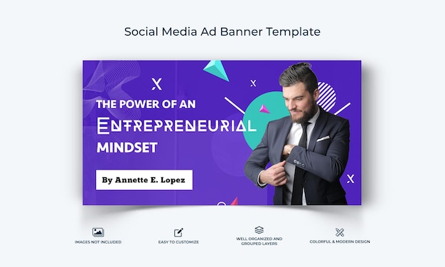 Plantilla de publicación de banner de anuncio de Facebook de redes sociales de Business Service vector premium