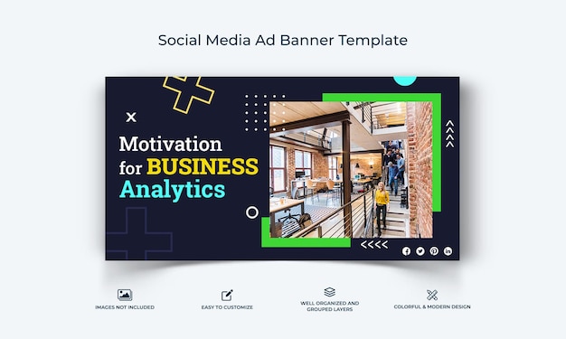 Plantilla de publicación de banner de anuncio de Facebook de redes sociales de Business Service vector premium