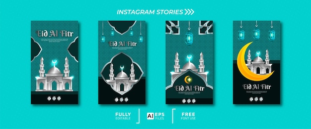 Vector plantilla de publicación de banner de instagram de redes sociales de eid al fitr