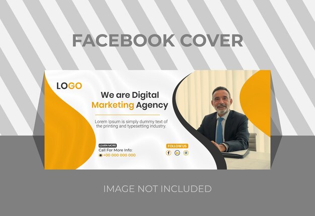 Plantilla de publicación de banner de portada de Facebook de marketing de negocios corporativos creativos