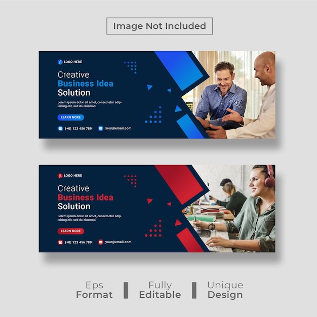 Plantilla de publicación de banner de portada de Facebook de marketing de negocios corporativos creativos