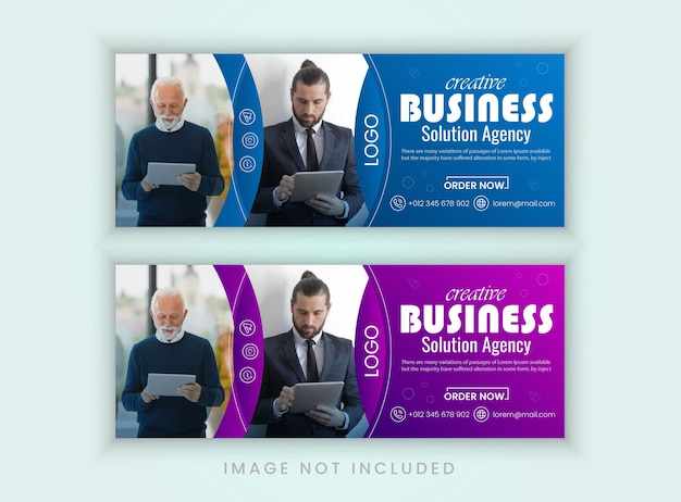 Plantilla de publicación de banner de portada de Facebook de redes sociales de marketing empresarial creativo creativo