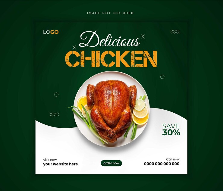 Plantilla de publicación de banner de redes sociales de comida deliciosa