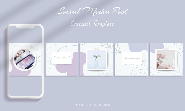 Plantilla de publicación de carrusel de instagram de redes sociales