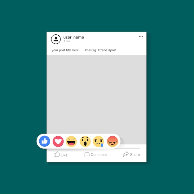 Plantilla de publicación de Facebook con emoticones