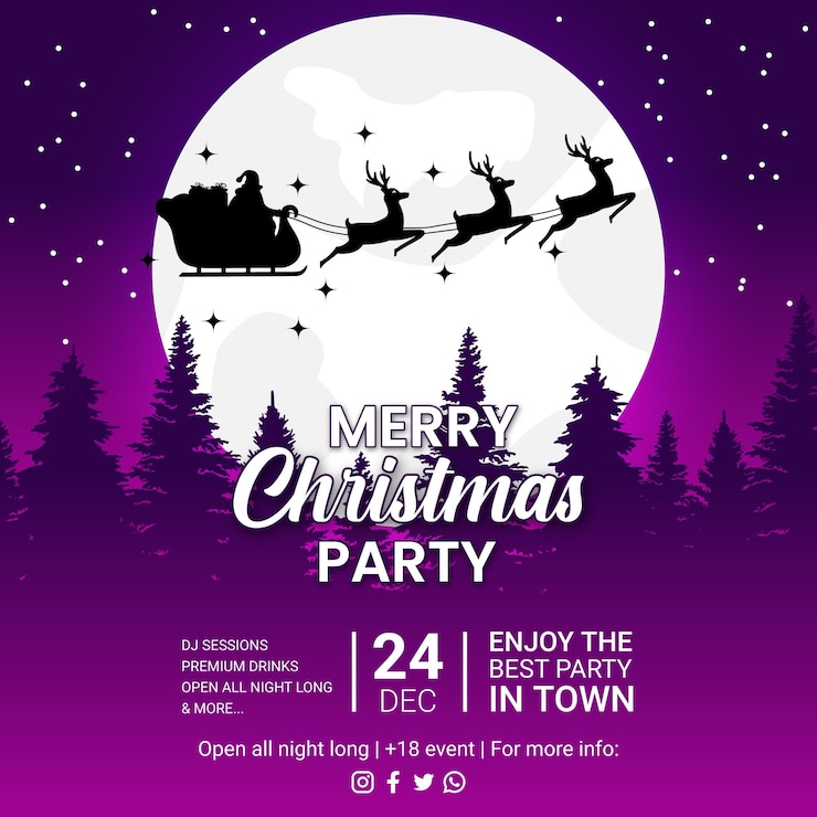 Plantilla de publicación de Facebook de fiesta de Navidad