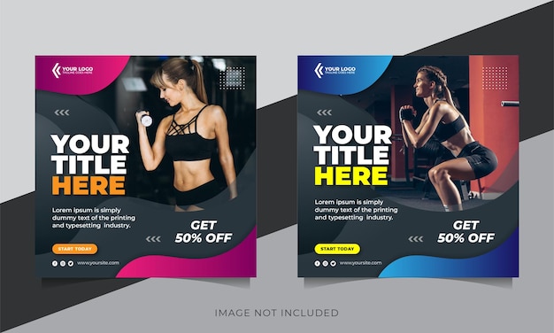 plantilla de publicación de fitness en las redes sociales del gimnasio