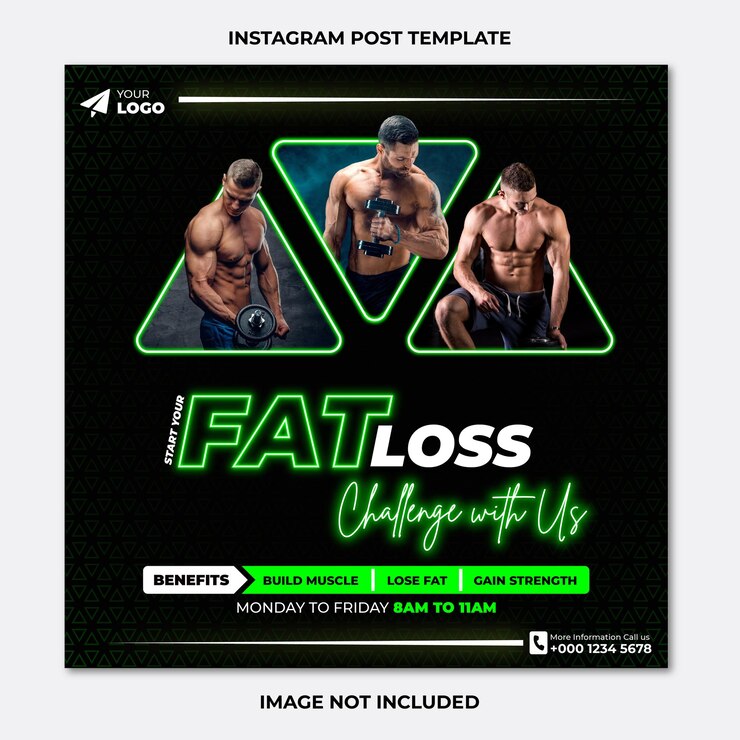 plantilla de publicación de fitness en las redes sociales del gimnasio