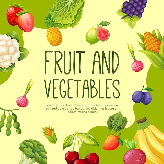 plantilla de publicación de frutas y verduras en las redes sociales