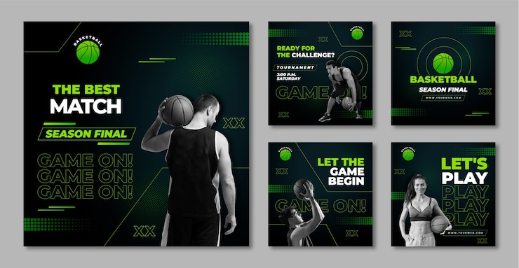 Vector plantilla de publicación de instagram de baloncesto