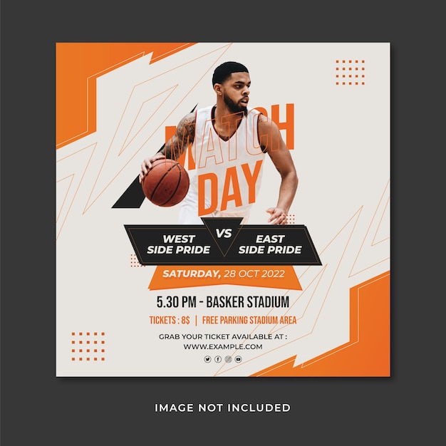 Vector plantilla de publicación de instagram de baloncesto