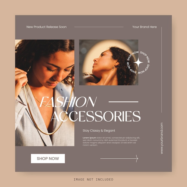 Vector plantilla de publicación de instagram de colección de accesorios de moda