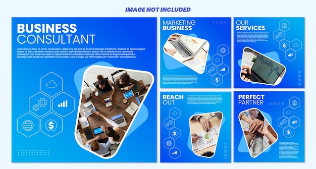 Plantilla de publicación de instagram de consultor de negocios con colores atractivos