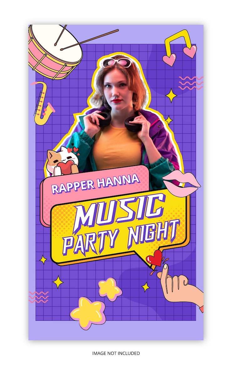 plantilla de publicación de instagram de fiesta de música
