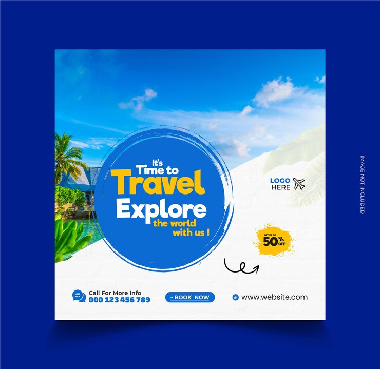 plantilla de publicación de Instagram o de redes sociales para viajes y turismo