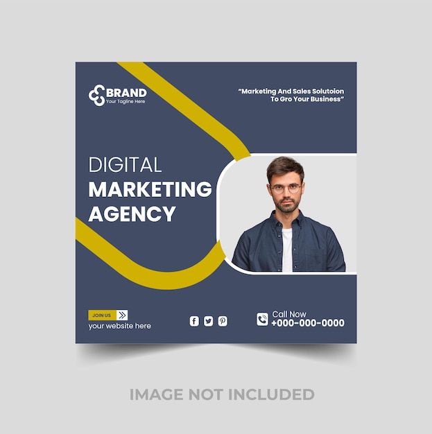 Plantilla de publicación de Instagram y redes sociales de agencia de marketing digital