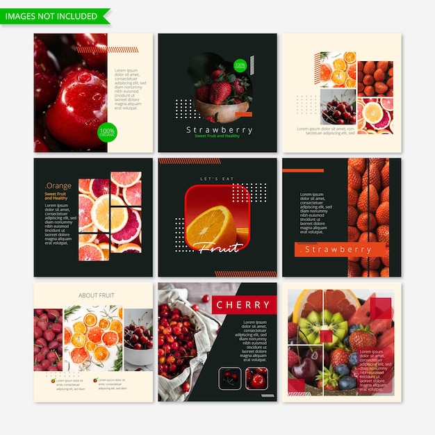 Plantilla de publicación de instagram de redes sociales de frutas de marketing empresarial