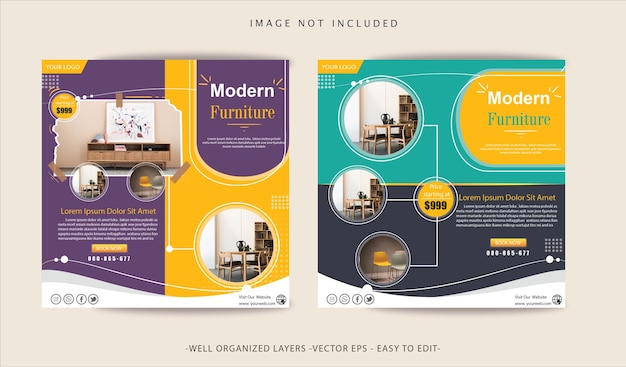 Plantilla de publicación de instagram y redes sociales de marketing digital Vector