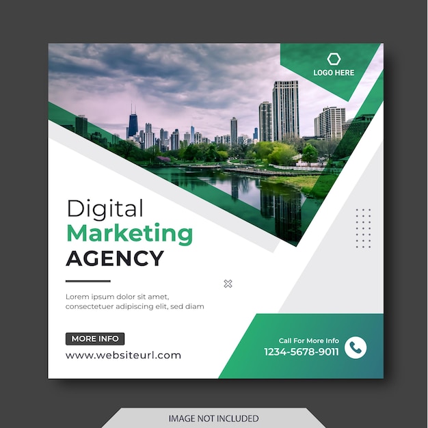 Plantilla de publicación de instagram y redes sociales de marketing digital