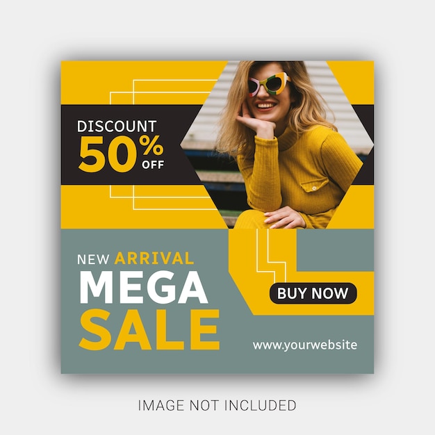 Plantilla de publicación de instagram y redes sociales de mega venta de moda de nueva llegada