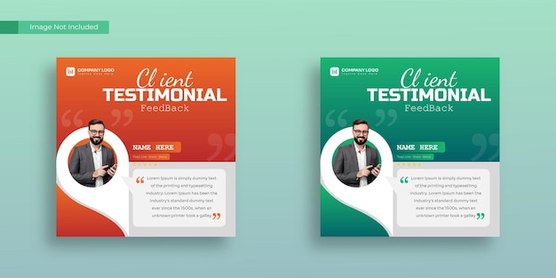 Plantilla de publicación de instagram de redes sociales de testimonios de clientes de comentarios