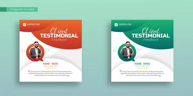 Plantilla de publicación de instagram de redes sociales de testimonios de clientes de comentarios