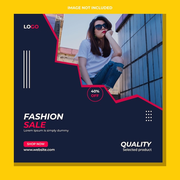 Vector plantilla de publicación de instagram y redes sociales de venta de moda