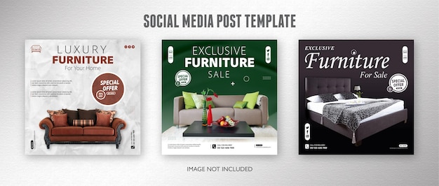 Plantilla de publicación de Instagram y redes sociales de venta de muebles