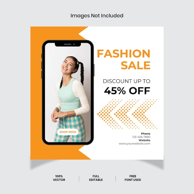 Vector plantilla de publicación de instagram de venta de moda simple