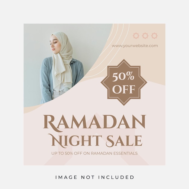 Plantilla de publicación de instagram de venta de ramadán