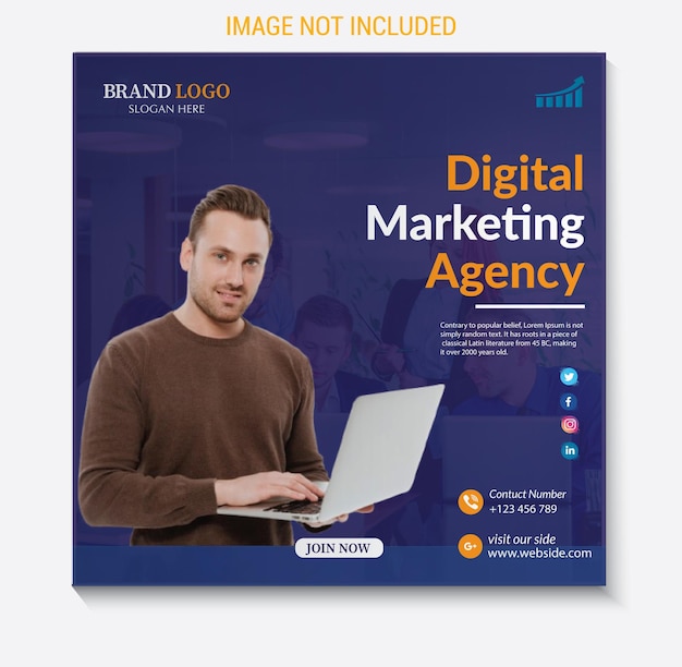 Plantilla de publicación de medios sociales de marketing digital
