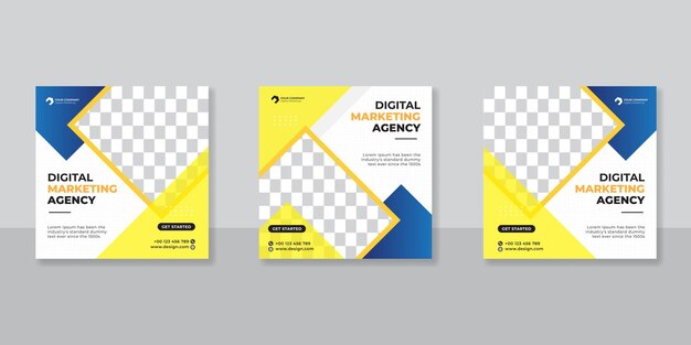 plantilla de publicación de medios sociales de marketing de negocios digitales