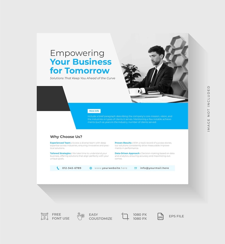 plantilla de publicación de medios sociales de negocios y banner web