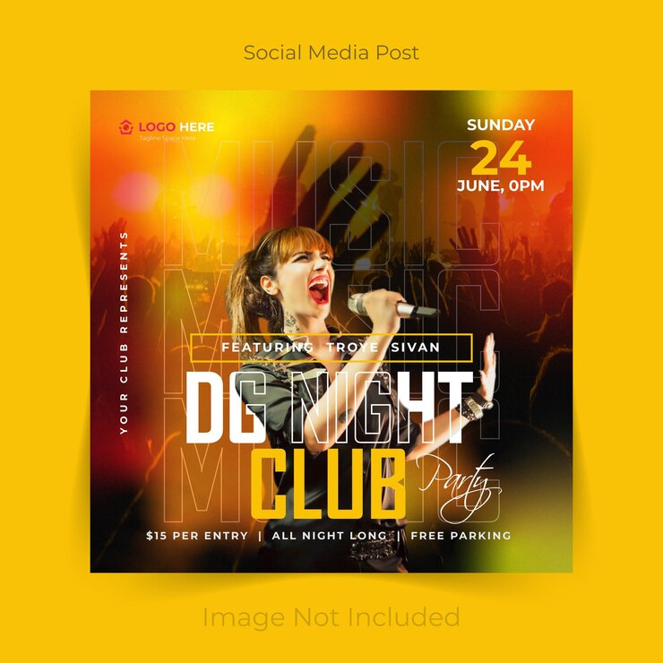 Vector plantilla de publicación o portada de instagram de música