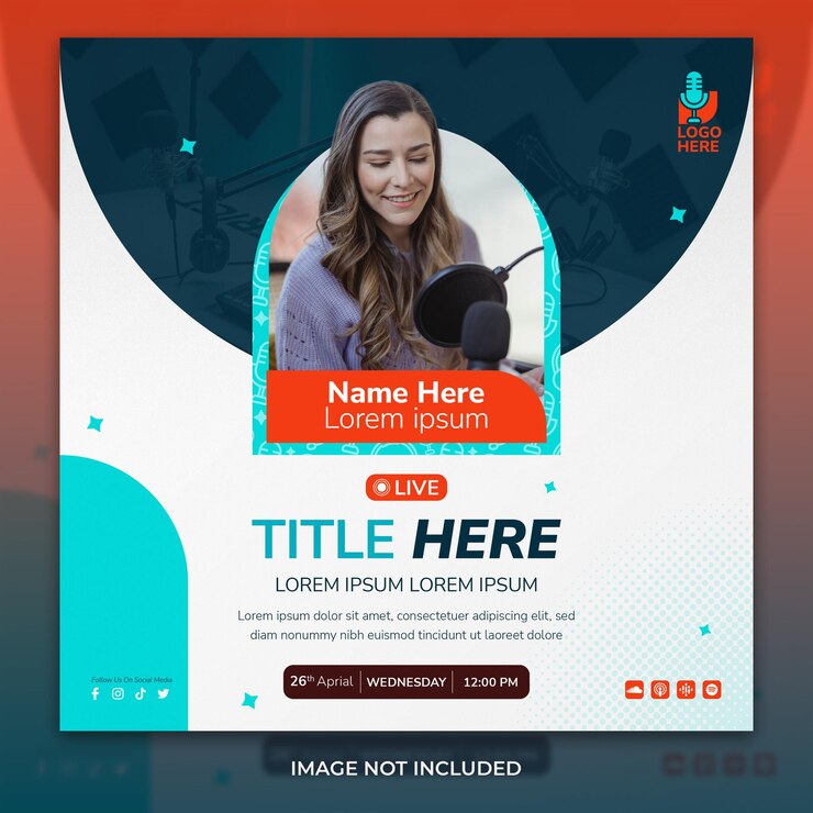 plantilla de publicación de podcast de webinar en las redes sociales