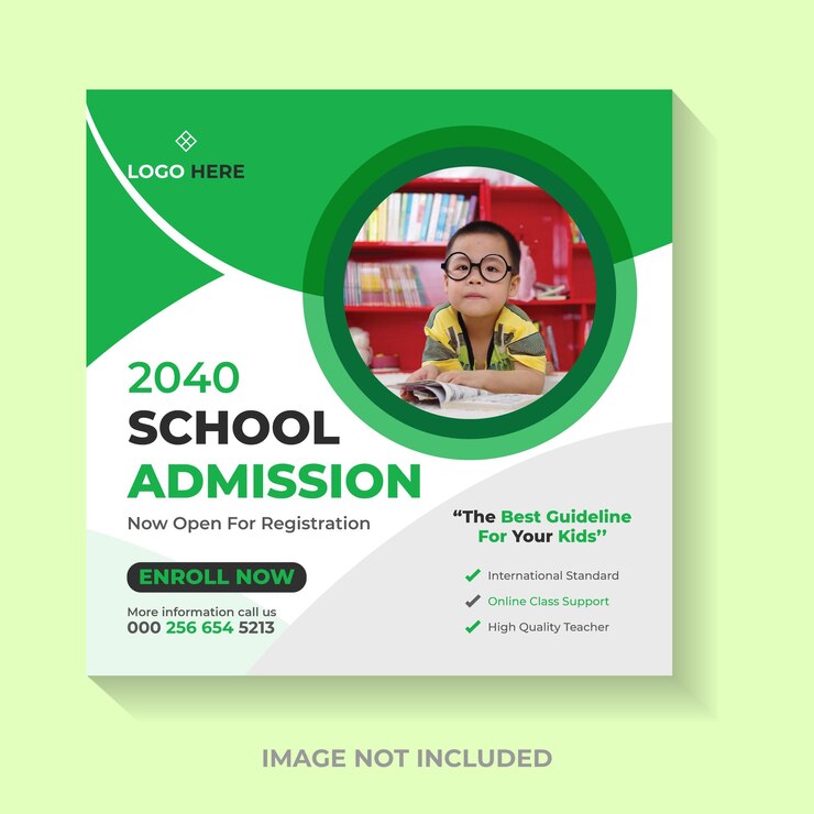 Plantilla de publicación de redes sociales de admisión a la escuela