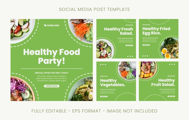 Plantilla de publicación de redes sociales de alimentos saludables