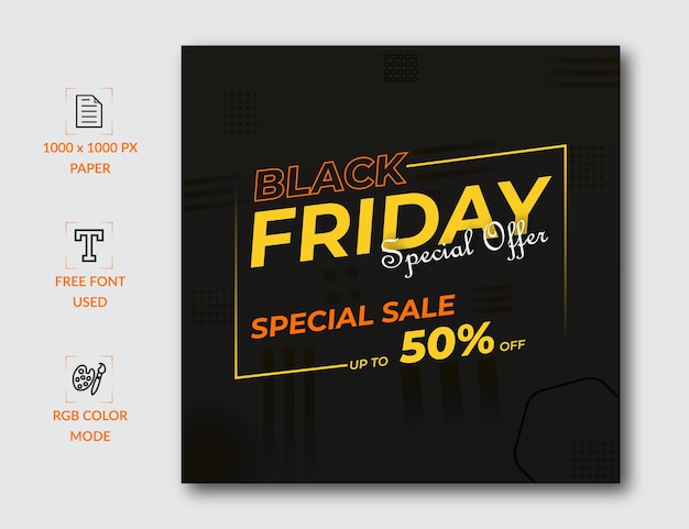 Plantilla de publicación de redes sociales del Black Friday