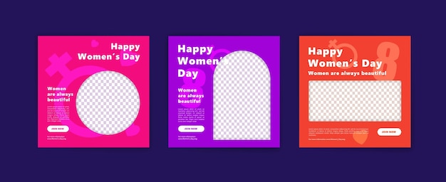 Plantilla de publicación en redes sociales para Celebrar el Día de la Mujer Feliz