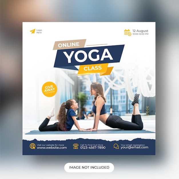 Plantilla de publicación de redes sociales de clase de yoga en línea