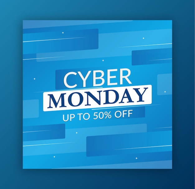 Vector plantilla de publicación de redes sociales de cyber monday sale