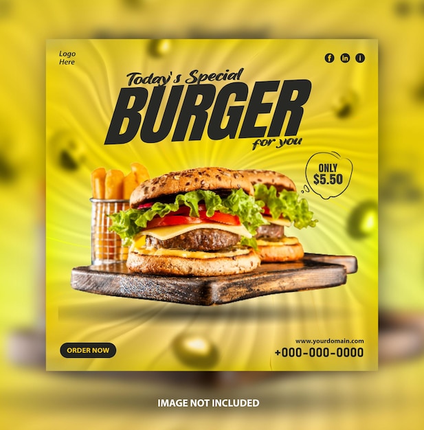 Plantilla de publicación de redes sociales Delicious Burger