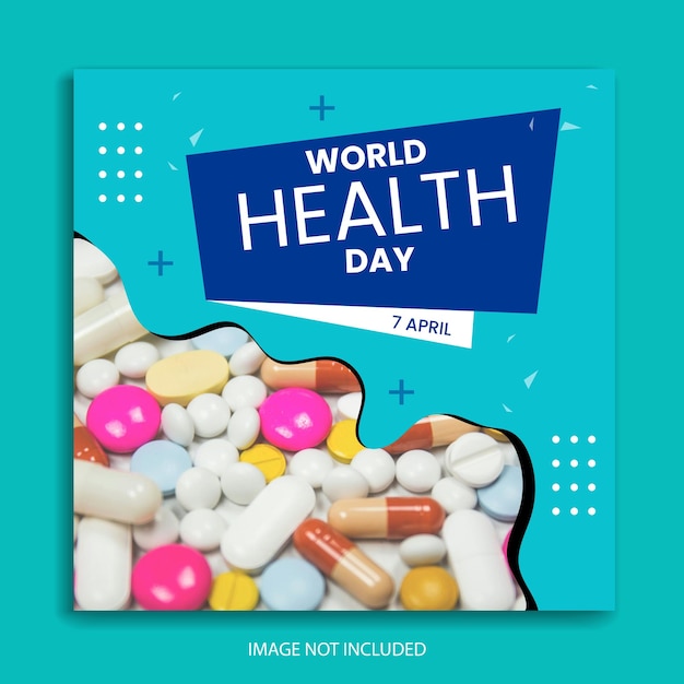 plantilla de publicación en las redes sociales del Día Mundial de la Salud