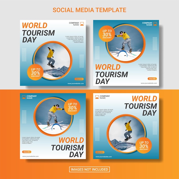 Plantilla de publicación de redes sociales del día mundial del turismo