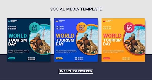 Plantilla de publicación de redes sociales del día mundial del turismo