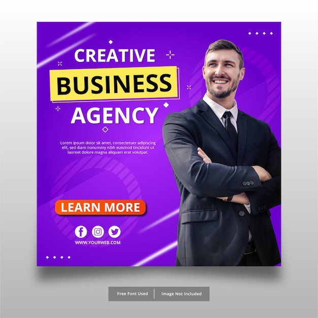plantilla de publicación de redes sociales de diseño de agencia de negocios creativos