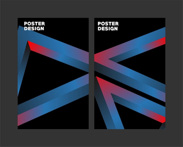 Plantilla de publicación de redes sociales de diseño de póster de forma abstracta degradada